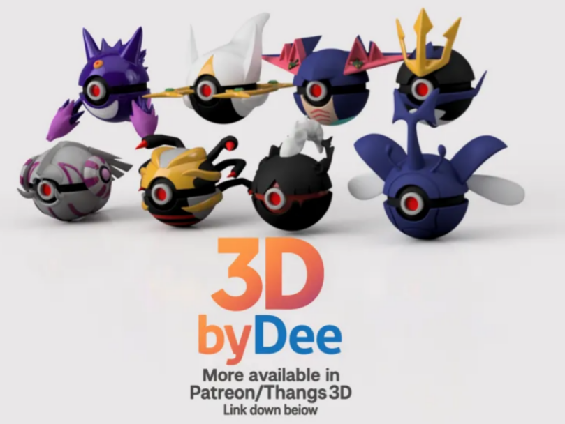 Lunala Poke Ball | 3D Printed Display Ball