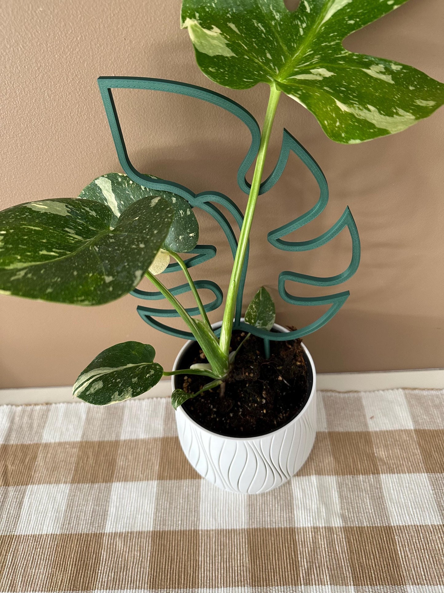 3D Printed PLA Plant Stake Leaf Pattern