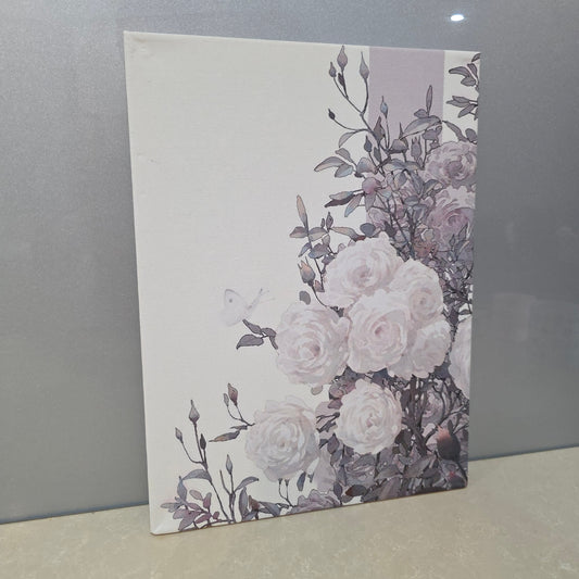 Soft Rose Botanical UV Printed Canvas Wall Art