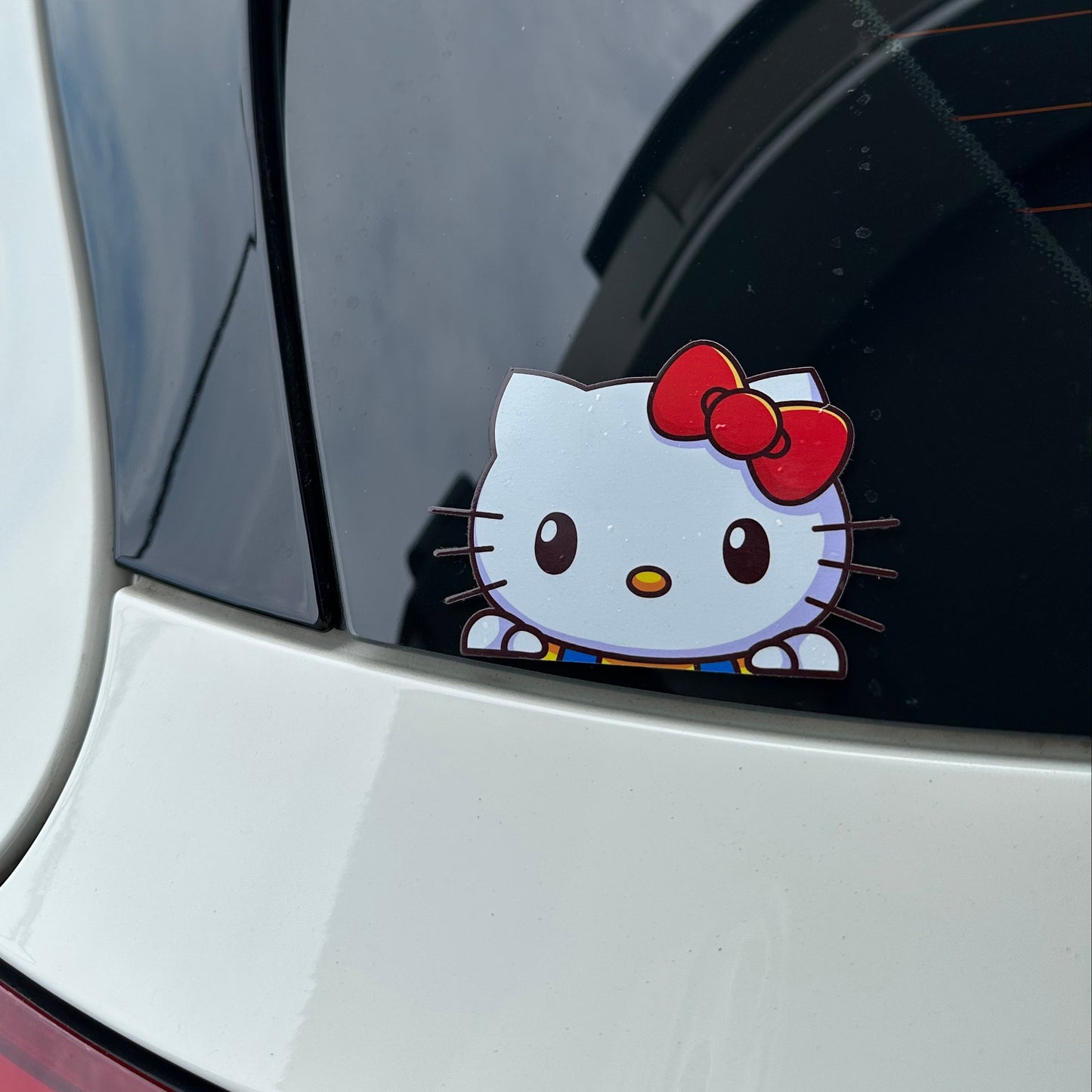 Cute Hello Kitty Car Window Peeker  UV DTF Sticker