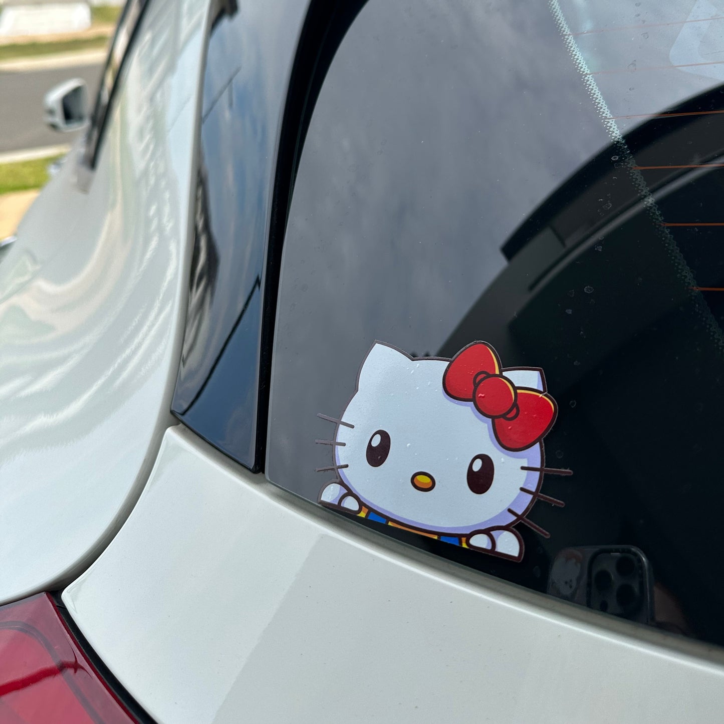 Cute Hello Kitty Car Window Peeker  UV DTF Sticker