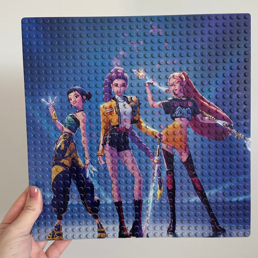 UV DTF Printed LEGO-Compatible Display Board Demon Hunter