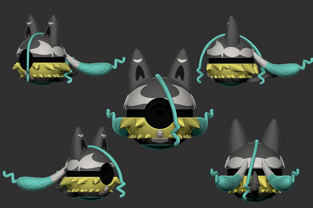 Lucario (Mega Z) Poke Ball | 3D Printed Display Ball