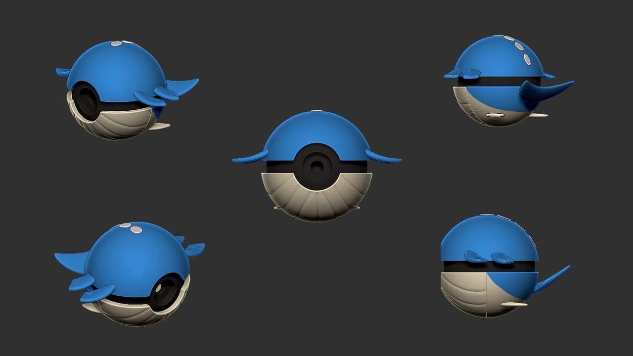 Wailord Poke Ball | 3D Printed Display Ball