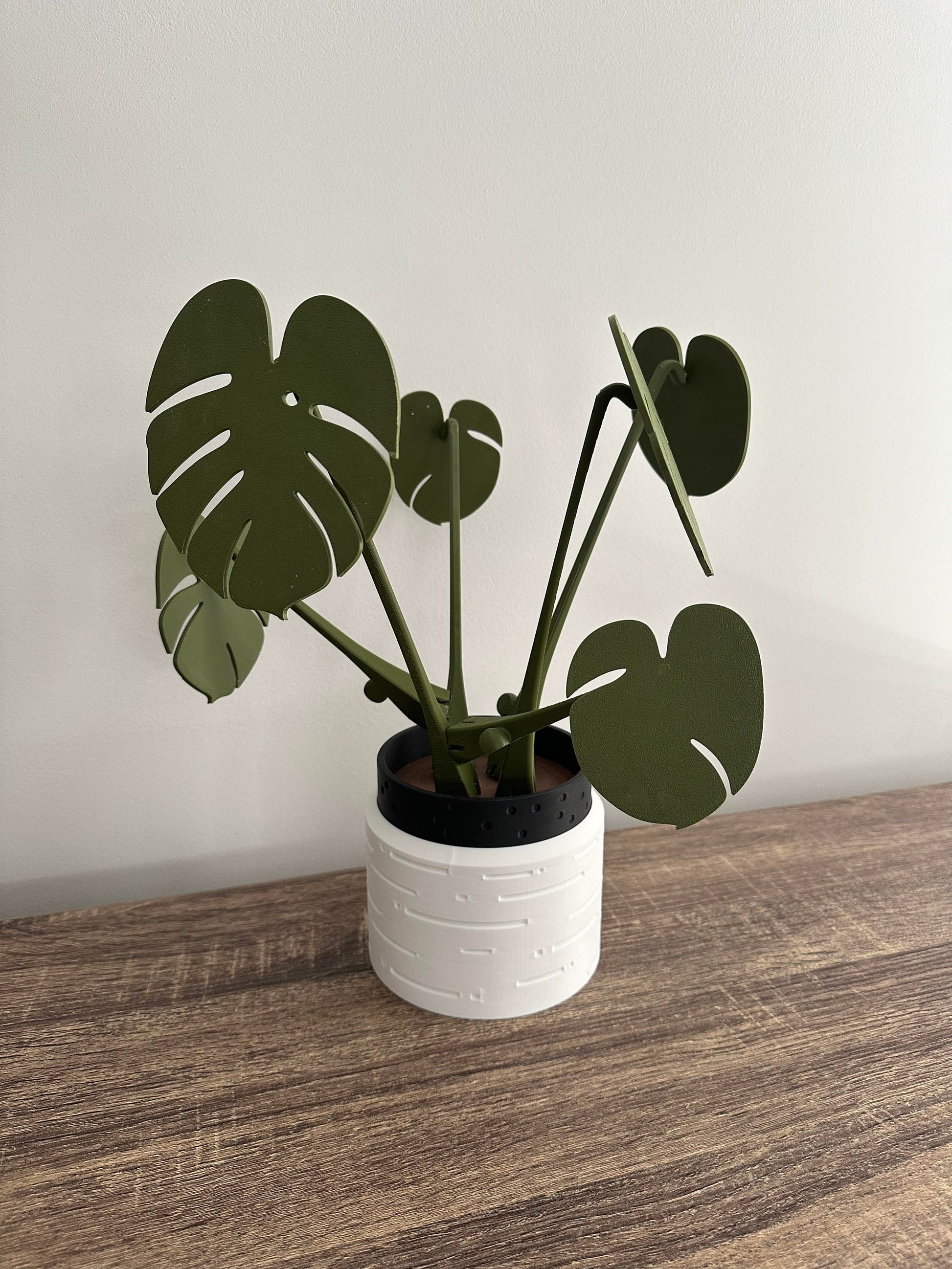 Monstera Plant Coaster Set 3D Printed Home Decor Magnetic Removable Drink Coasters