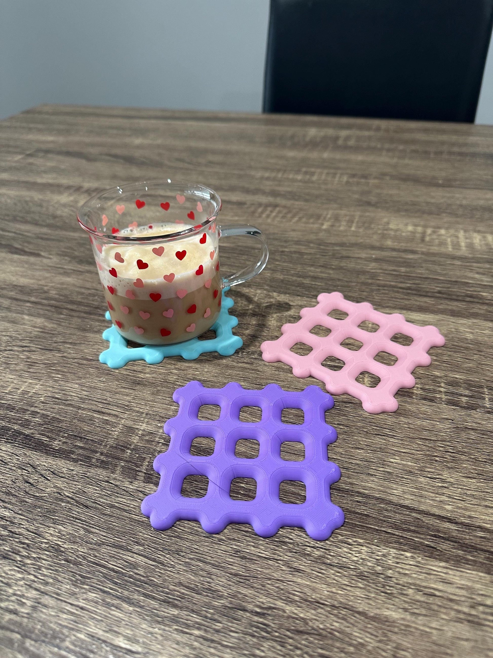 Waffle Bubble Coaster Set