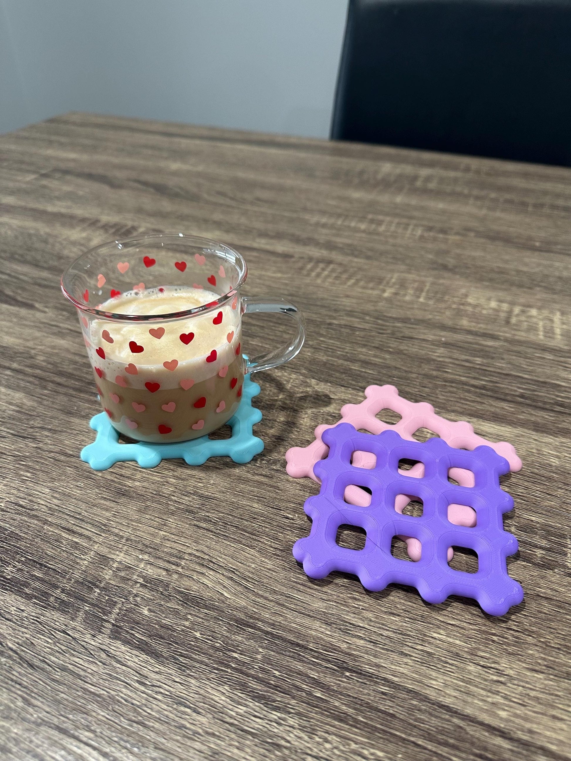 Waffle Bubble Coaster Set