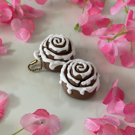 3D Printed Cinnamon Roll Fidget Clicker: Kawaii Desk Toy