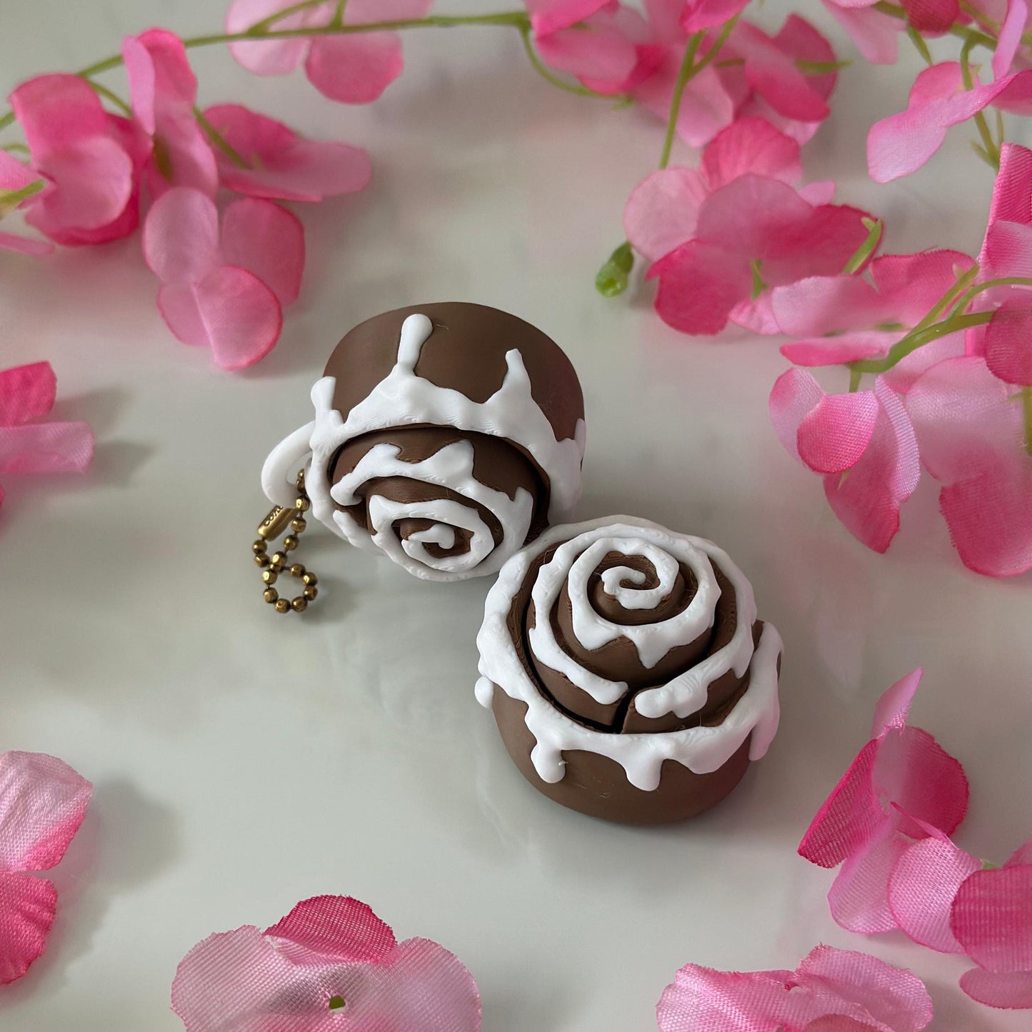 3D Printed Cinnamon Roll Fidget Clicker: Kawaii Desk Toy