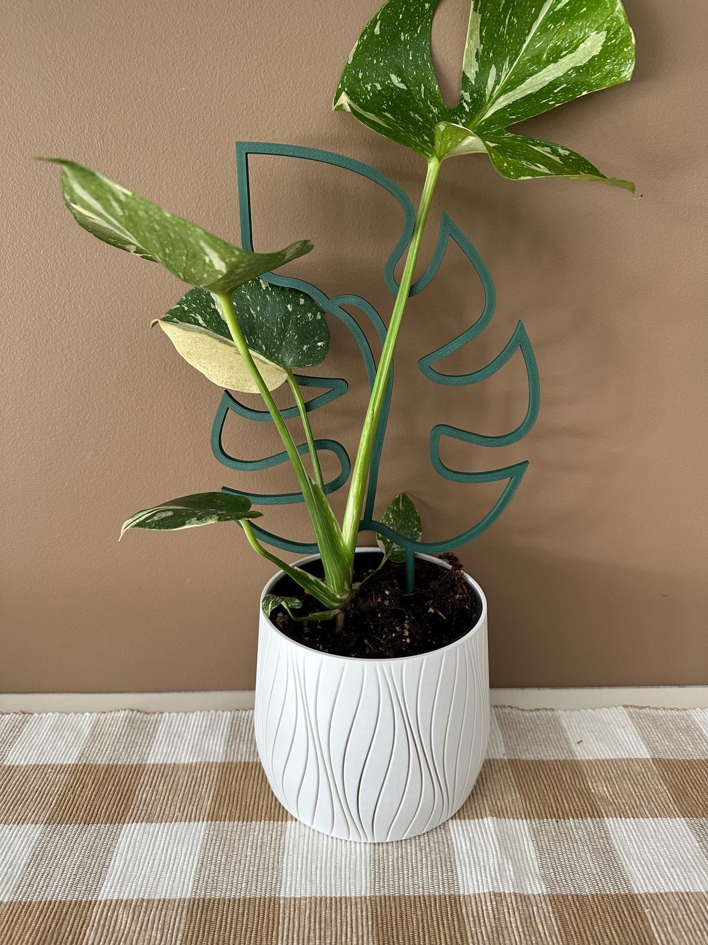 3D Printed PLA Plant Stake Leaf Pattern