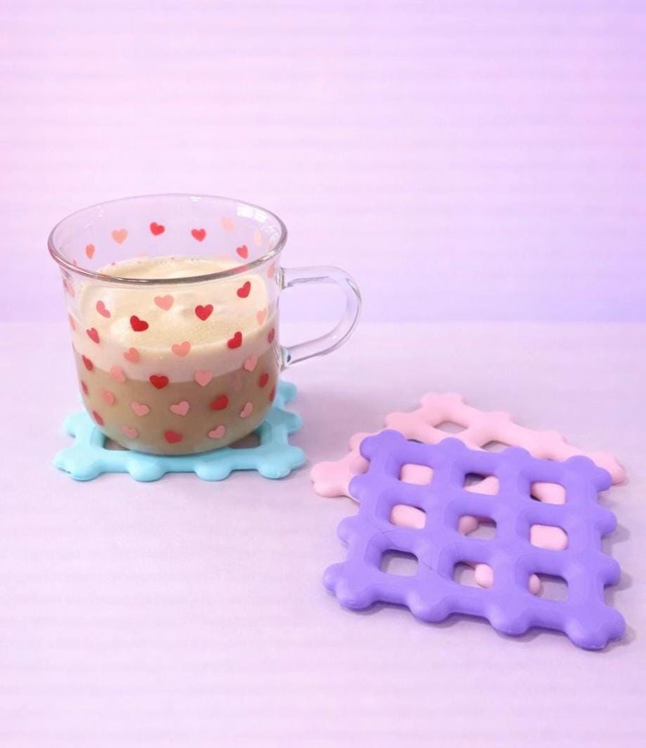 Waffle Bubble Coaster Set