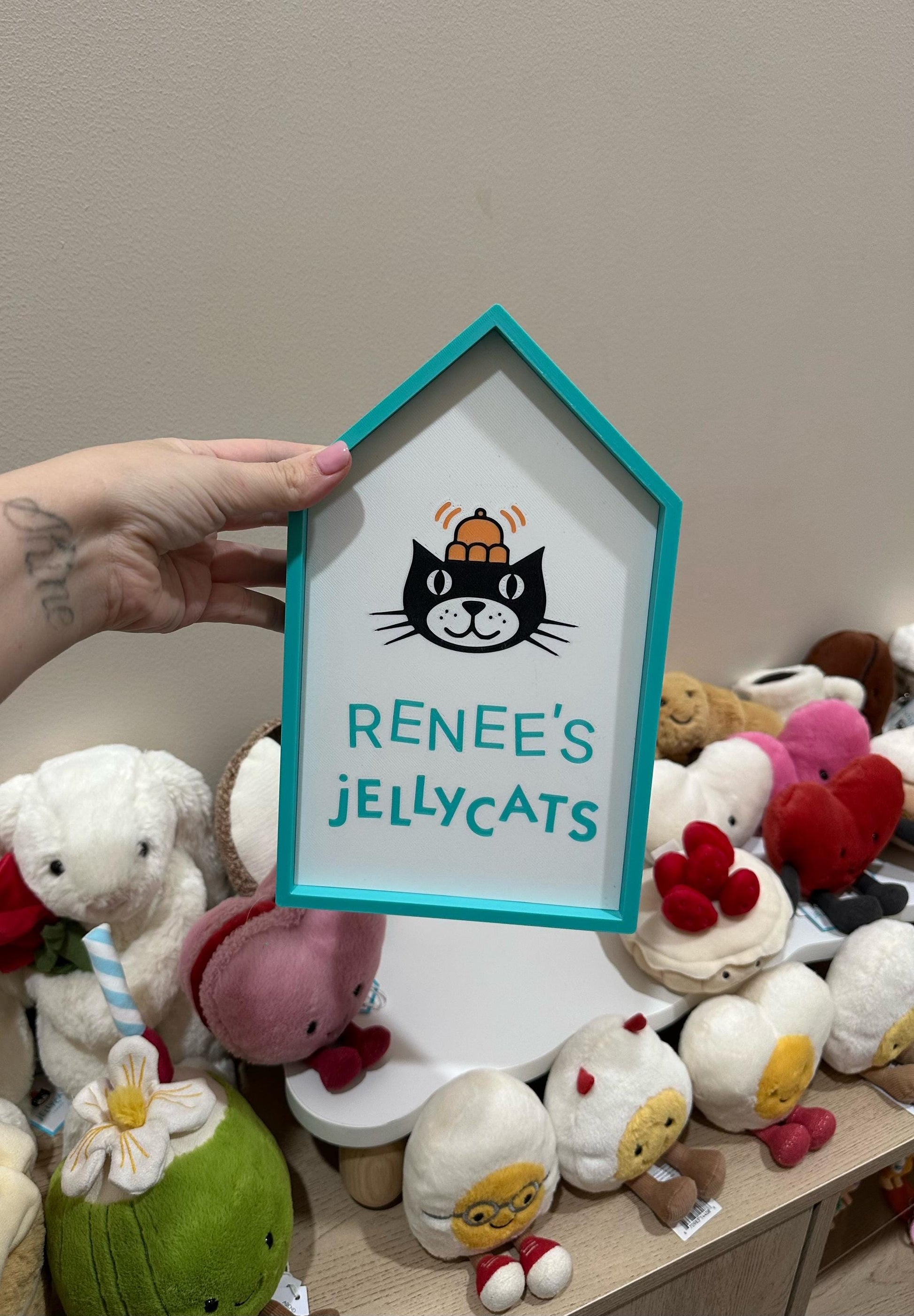 Custom Name 3D Printed Jellycat Shop Display Sign