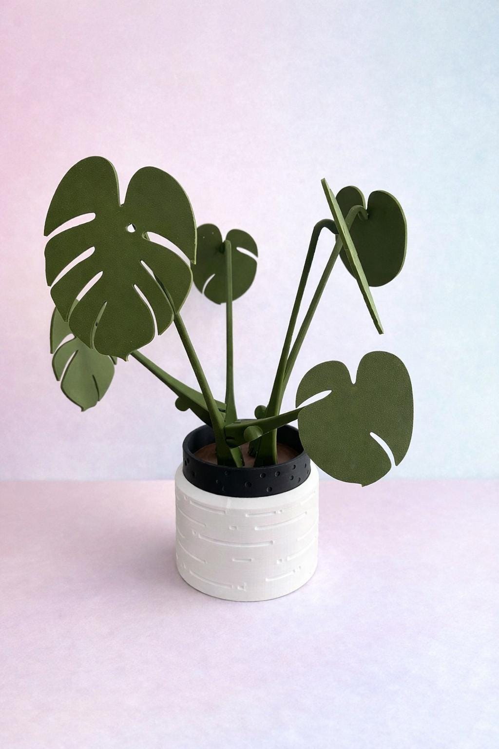 Monstera Plant Coaster Set 3D Printed Home Decor Magnetic Removable Drink Coasters