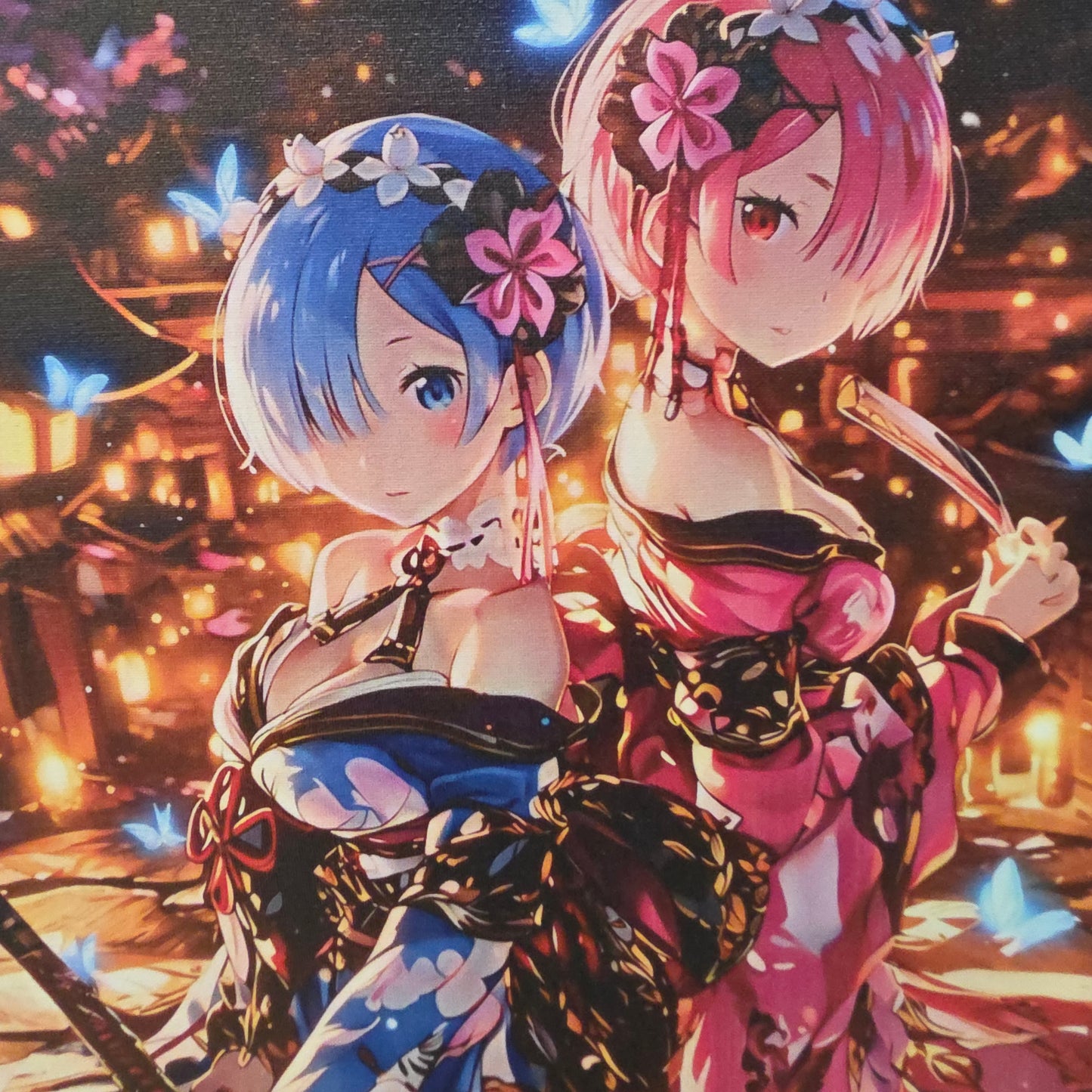 Re:Zero Kimono Twins UV Printed Canvas Wall Art