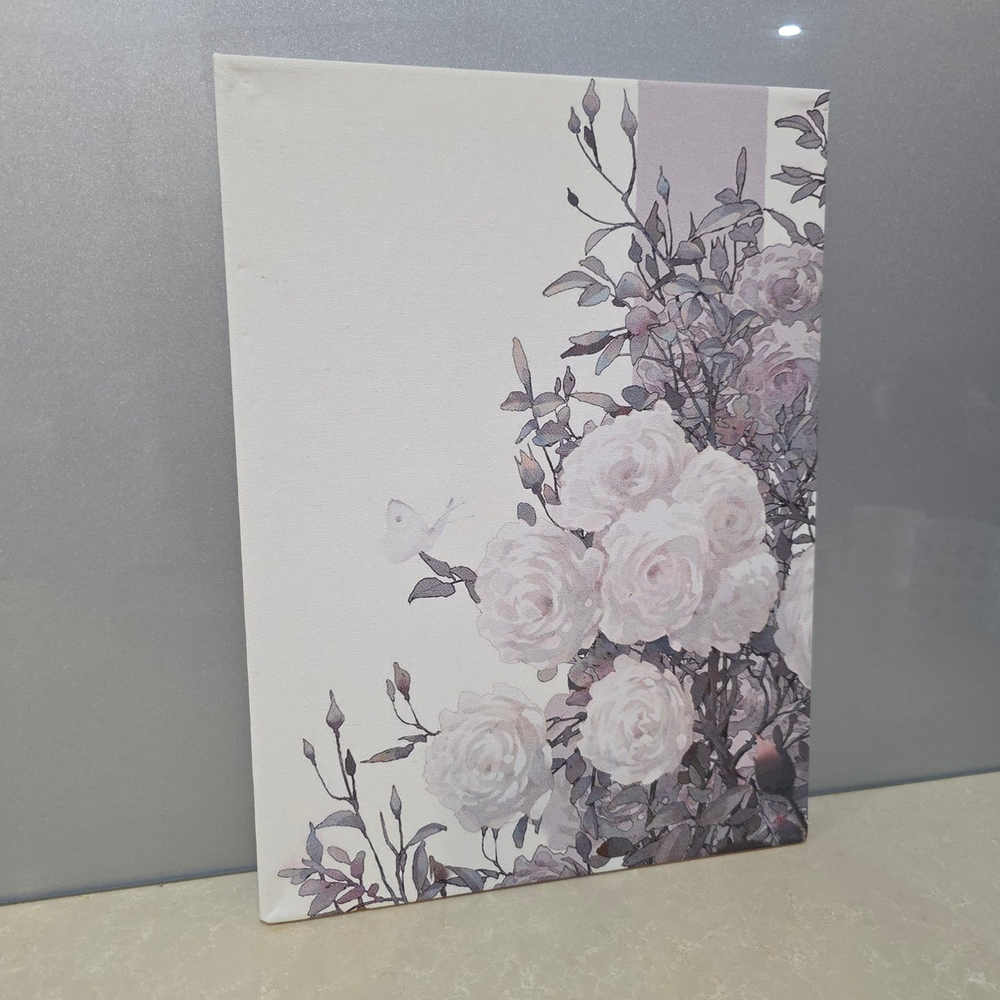 Soft Rose Botanical UV Printed Canvas Wall Art